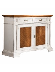 Credenza 2 porte con vano segreto legno shabby bicolore 141X48x101