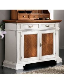 MOBILI 2G - CREDENZA CON PIATTAIA CLASSICA LEGNO SHABBY 140X48x205
