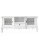 Porta tv 2 ante 1 cassetto classico barocco Legno bianco incisa 174x60x76