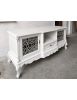 Porta tv 2 ante 1 cassetto classico barocco Legno bianco incisa 174x60x76