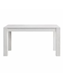 MOBILI 2G - TAVOLO RETTANGOLARE ALLUNGABILE ROVERE LACCATO BIANCO L.140 P.90 H.78