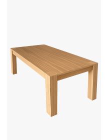 MOBILI 2G - TAVOLO LEGNO ROVERE NATURALE SPAZZOLATO ALLUNGABILE 140-220x90 VISTA LATERALE