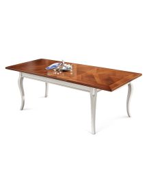 Tavolo rettangolare allungabile legno shabby bicolore 160X90x78