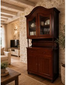 CRISTALLIERA NAPOLETANA 2 ANTE TINTA NOCE LEGNO l.104 p.43 h.215 (509)