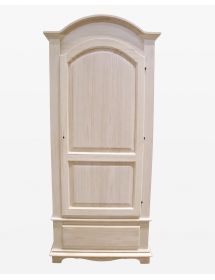 ARMADIO IN LEGNO 1 PORTA 1 CASSETTO GREZZO 96X56X196