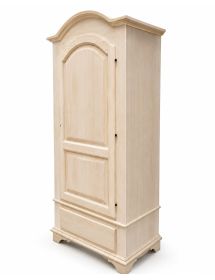 ARMADIO IN LEGNO 1 PORTA 1 CASSETTO GREZZO 96X56X196