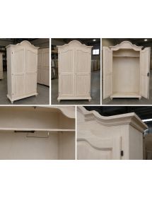 Armadio classico 2 porte legno grezzo 112X46X204 (475)