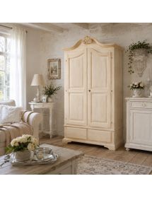 Armadio classico 2 porte 2 cassetti legno grezzo 122X60X204 (1206)