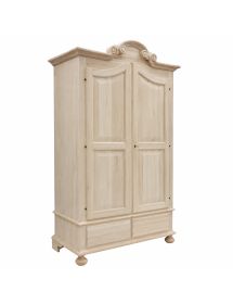 Armadio classico 2 porte 2 cassetti legno grezzo 122X60X204 (1204)