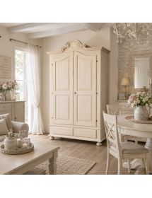 Armadio classico 2 porte 2 cassetti legno grezzo 122X60X204 (1204)