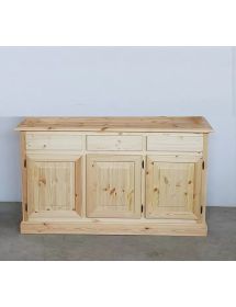 Madia credenza 3 porte massello pino rustico bianco 147X45X85