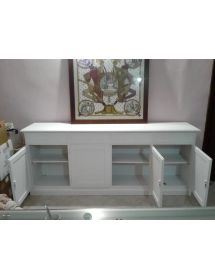Credenza arte povera bianca 4 porte e 4 cassetti 205 cm