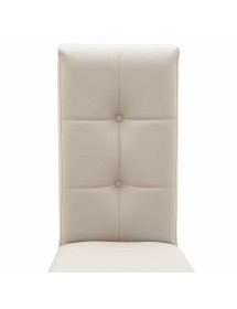MOBILI 2G - SET 2 Sedie in ecopelle beige/rovere con bottoni