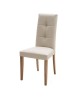 MOBILI 2G - SET 2 Sedie in ecopelle beige/rovere con bottoni