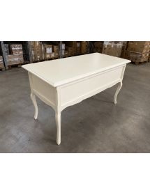 SCRIVANIA 5 CASSETTI IN LEGNO SHABBY AVORIO L.130 P.60 H.79
