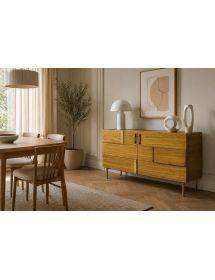Credenza madia 2 porte legno rovere 140X52X81