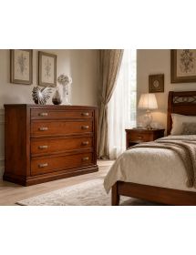 Cassettiera classica 4 cassetti legno vari colori 128x55x95