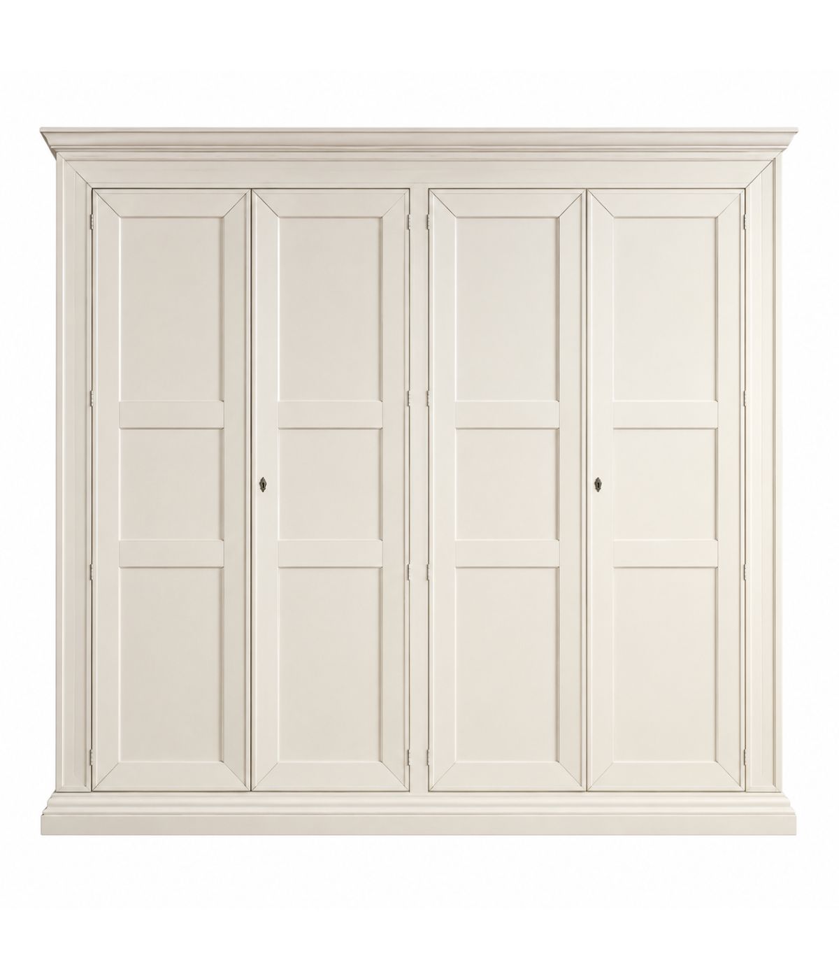 Armadio 4 porte legno shabby bianco 286x66x252