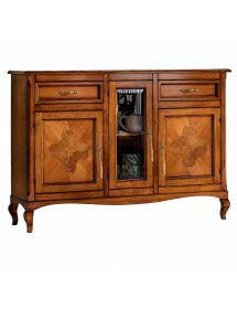 CREDENZA CLASSICA 3 PORTE 2 CASSETTI LEGNO BASSANO 165X49x113