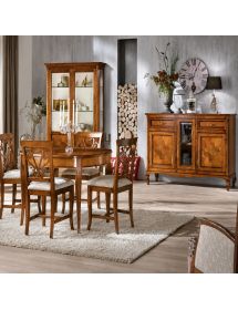 CREDENZA CLASSICA 3 PORTE 2 CASSETTI LEGNO BASSANO 165X49x113