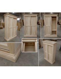 Armadio classico 2 porte scorrevoli legno grezzo 128X50X200 (483)