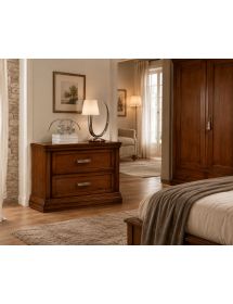 Comodino classico 2 cassetti legno tinta vari colori 63,5x39x54