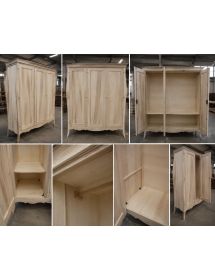 ARMADIO IN LEGNO SAGOMATO 3 PORTE GREZZO  L.182 P.64 H.212 (492)