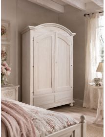 ARMADIO 2 PORTE CAPPELLO SAGOMATO LEGNO GREZZO 125X61X200