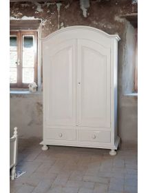 ARMADIO 2 PORTE CAPPELLO SAGOMATO LEGNO GREZZO 125X61X200