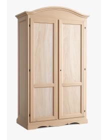 Armadio cappello sagomato 2 ante battenti legno grezzo 107x55x197