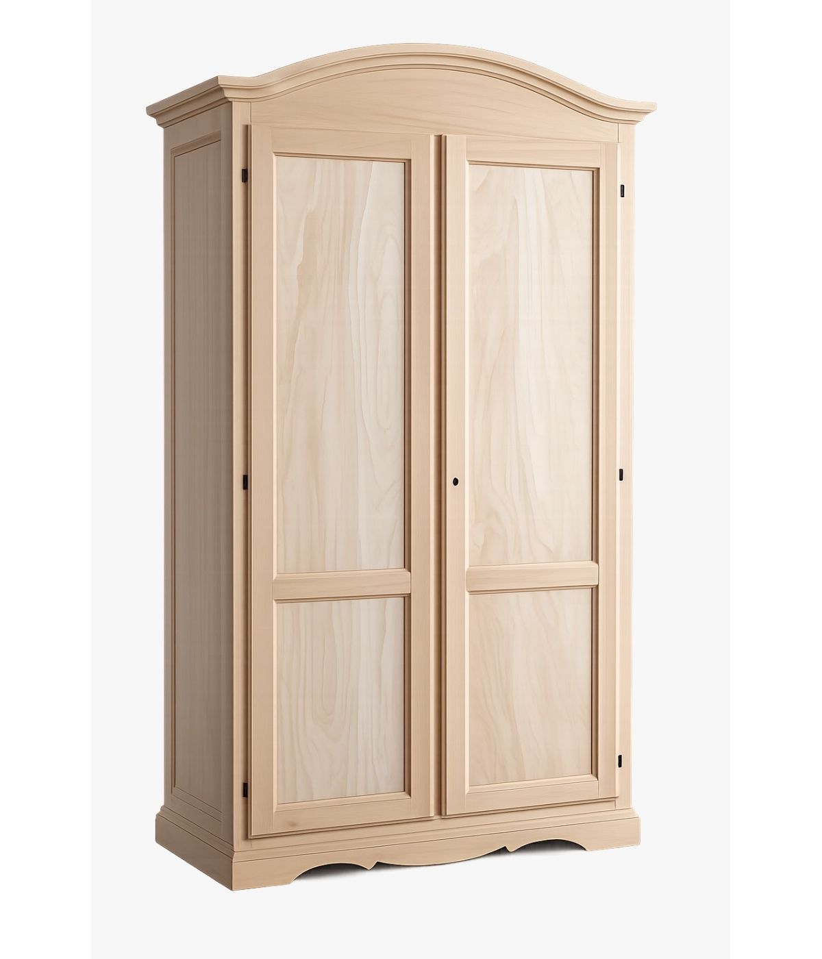 Armadio cappello sagomato 2 ante battenti legno grezzo 107x55x197