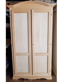 Armadio cappello sagomato 2 ante battenti legno grezzo 107x55x197