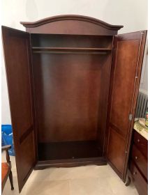 Armadio cappello sagomato 2 ante battenti legno grezzo 107x55x197