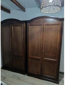Armadio cappello sagomato 2 ante battenti legno grezzo 107x55x197