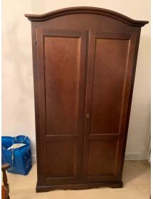 Armadio cappello sagomato 2 ante battenti legno grezzo 107x55x197
