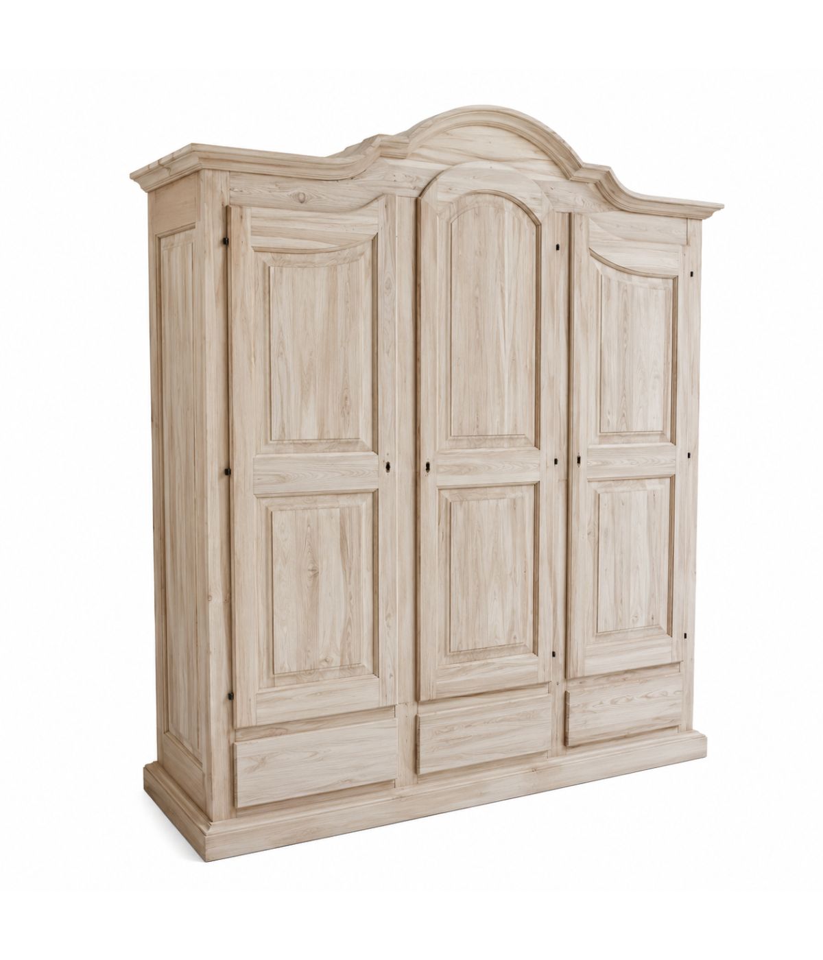 Armadio classico 3 porte 3 cassetti legno grezzo 185X62X220 (1869)