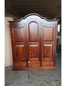 Armadio classico 3 porte 3 cassetti legno grezzo 185X62X220 (1869)