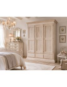 Armadio classico 3 porte 3 cassetti legno grezzo 182X61X221 (611)