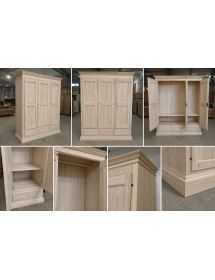Armadio 3 porte arte povera in legno bianco 182x61x221 (611)