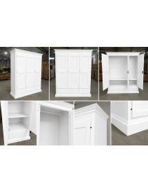Armadio 3 porte arte povera in legno bianco 182x61x221 (611)