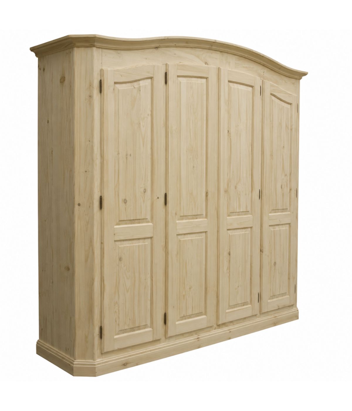 Armadio classico 4 porte legno massello abete grezzo 231X63X219 (305)