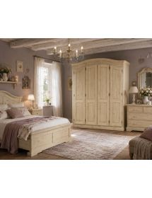 Armadio classico 4 porte legno massello abete grezzo 231X63X219 (305)