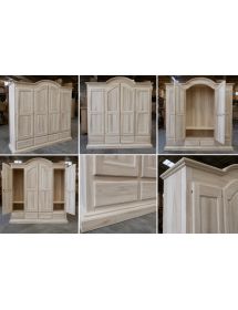 Armadio classico 4 porte 4 cassetti legno grezzo 234X60X230 (472)