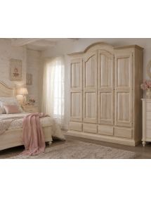 Armadio classico 4 porte 4 cassetti legno grezzo 234X60X230 (472)