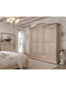 Armadio classico 4 porte 4 cassetti legno grezzo 234X60X230 (472)