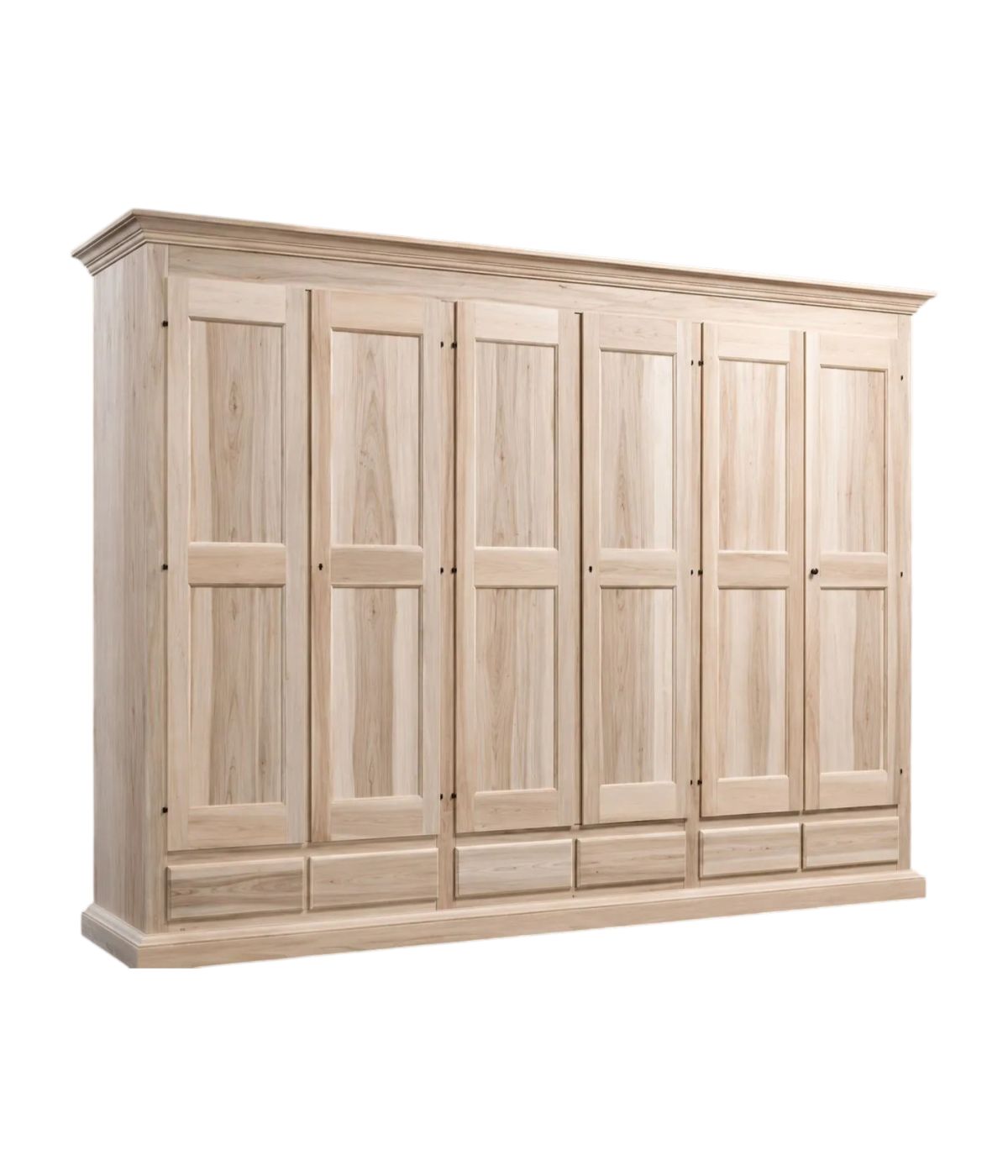 Armadio classico 6 porte 6 cassetti legno grezzo  300X61X240 (685)