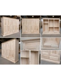 Armadio 6 porte classico in legno shabby vari colori 300x61x240