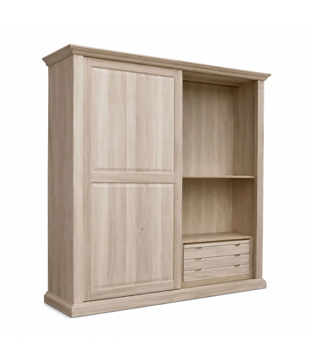 Armadio classico 2 porte scorrevoli legno grezzo 275X66X254 (2166)