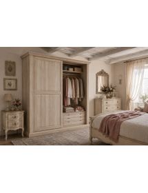Armadio classico 2 porte scorrevoli legno grezzo 275X66X254 (2166)