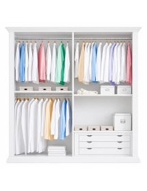 Armadio classico 2 porte scorrevoli legno shabby bianco 275X66X254 ...